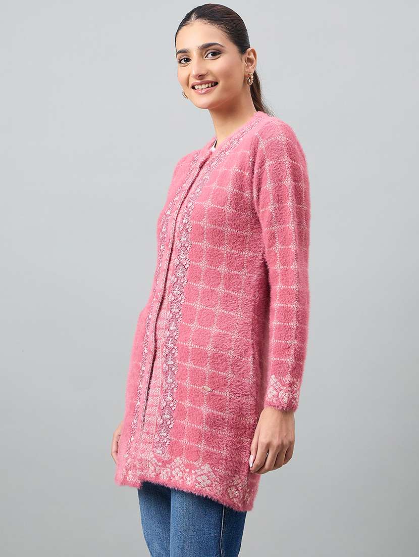 women pink acrylic plain sweatshirt - 22448197 -  Standard Image - 2