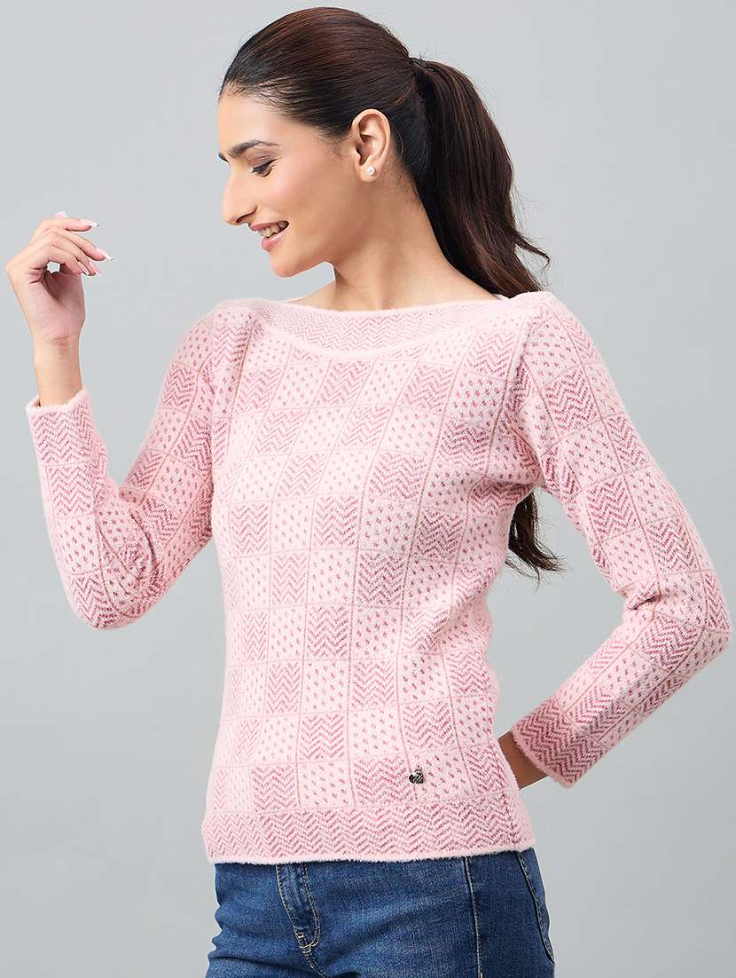 women pink acrylic plain sweatshirt - 22448205 -  Standard Image - 2