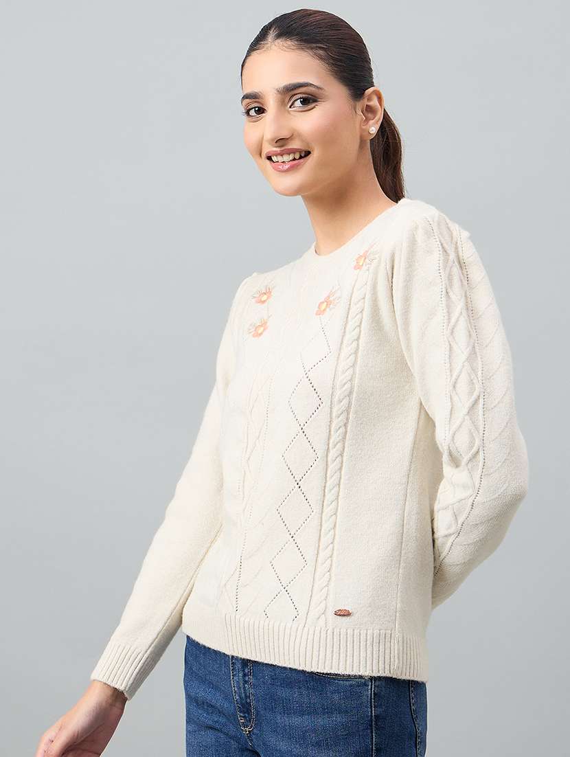 women white acrylic plain sweatshirt - 22448209 -  Standard Image - 2