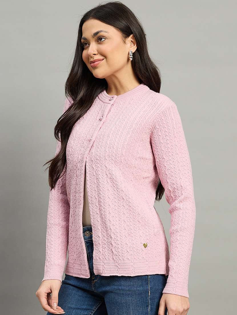 women pink acrylic plain sweatshirt - 22448219 -  Standard Image - 2