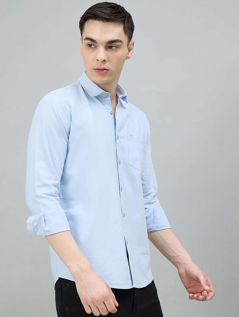 men solid long sleeve slim fit casual shirt - 22448251 -  Standard Image - 2
