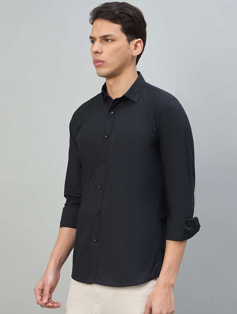 Men Solid Long Sleeve Slim Fit Casual Shirt - 22448261 -  Standard Image - 2