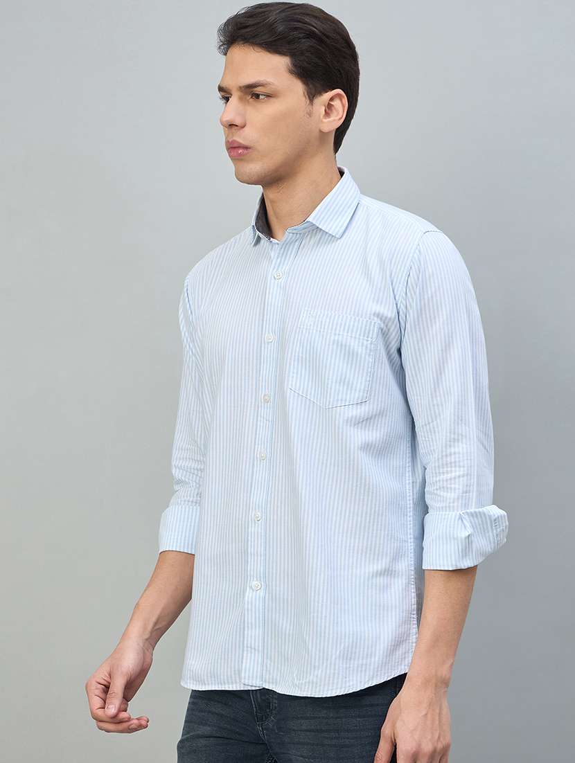 Men Striped Long Sleeve Slim Fit Casual Shirt - 22448268 -  Standard Image - 2