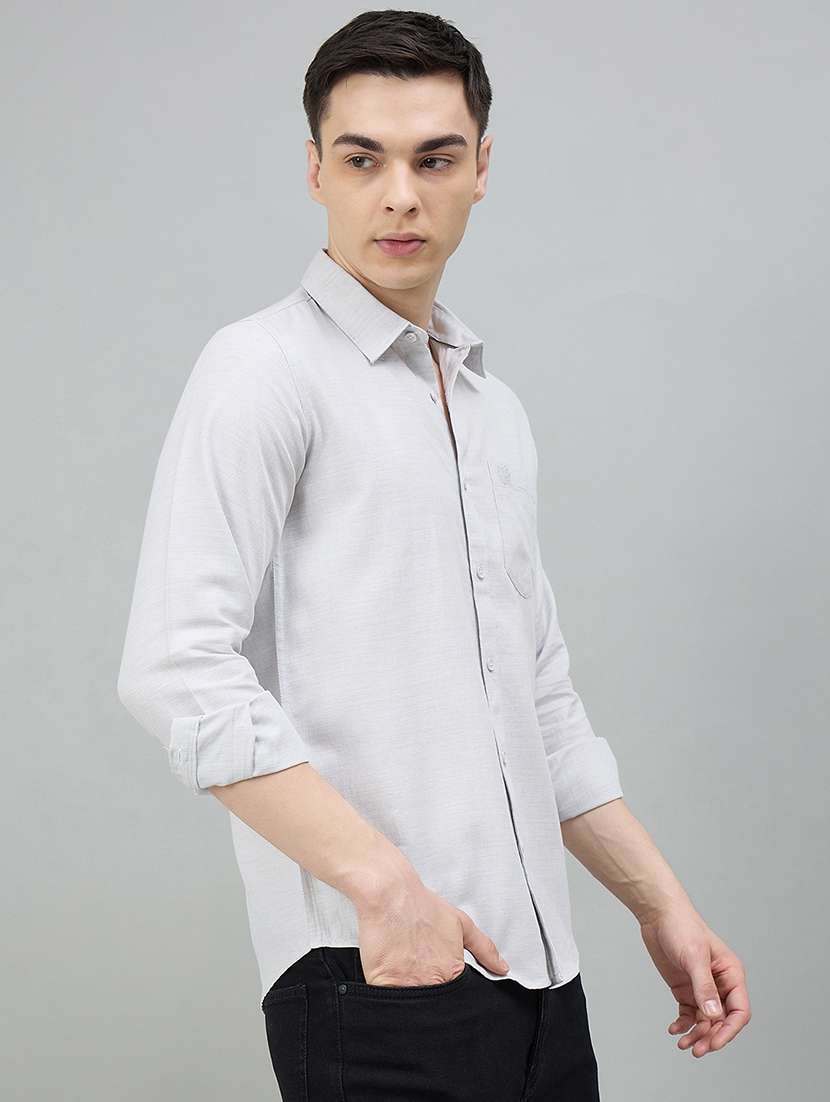 men solid long sleeve slim fit casual shirt - 22448304 -  Standard Image - 2
