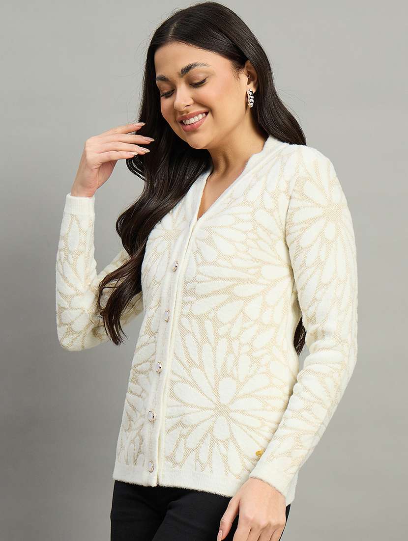 women off white acrylic plain sweatshirt - 22448326 -  Standard Image - 2