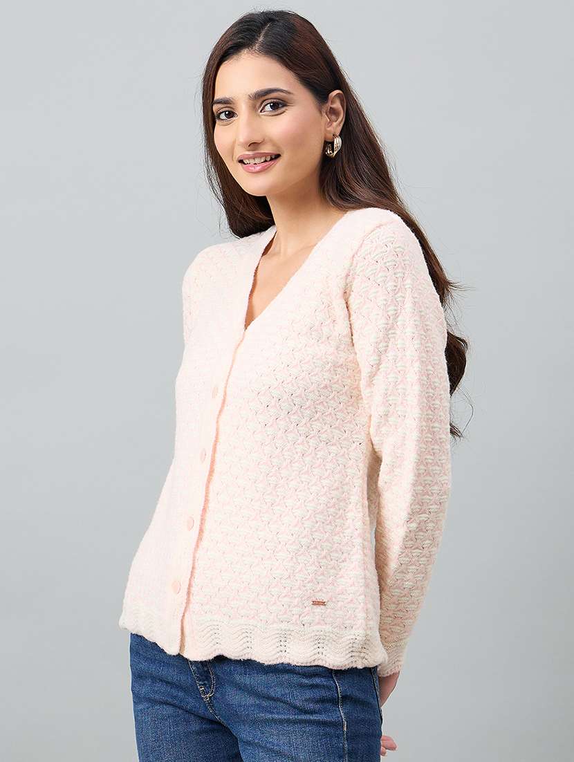 women pink acrylic plain sweatshirt - 22448331 -  Standard Image - 2