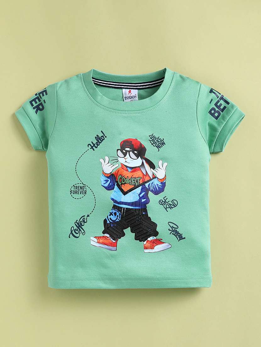boys green cotton blend shorts set co-ords set - 22448449 -  Standard Image - 2