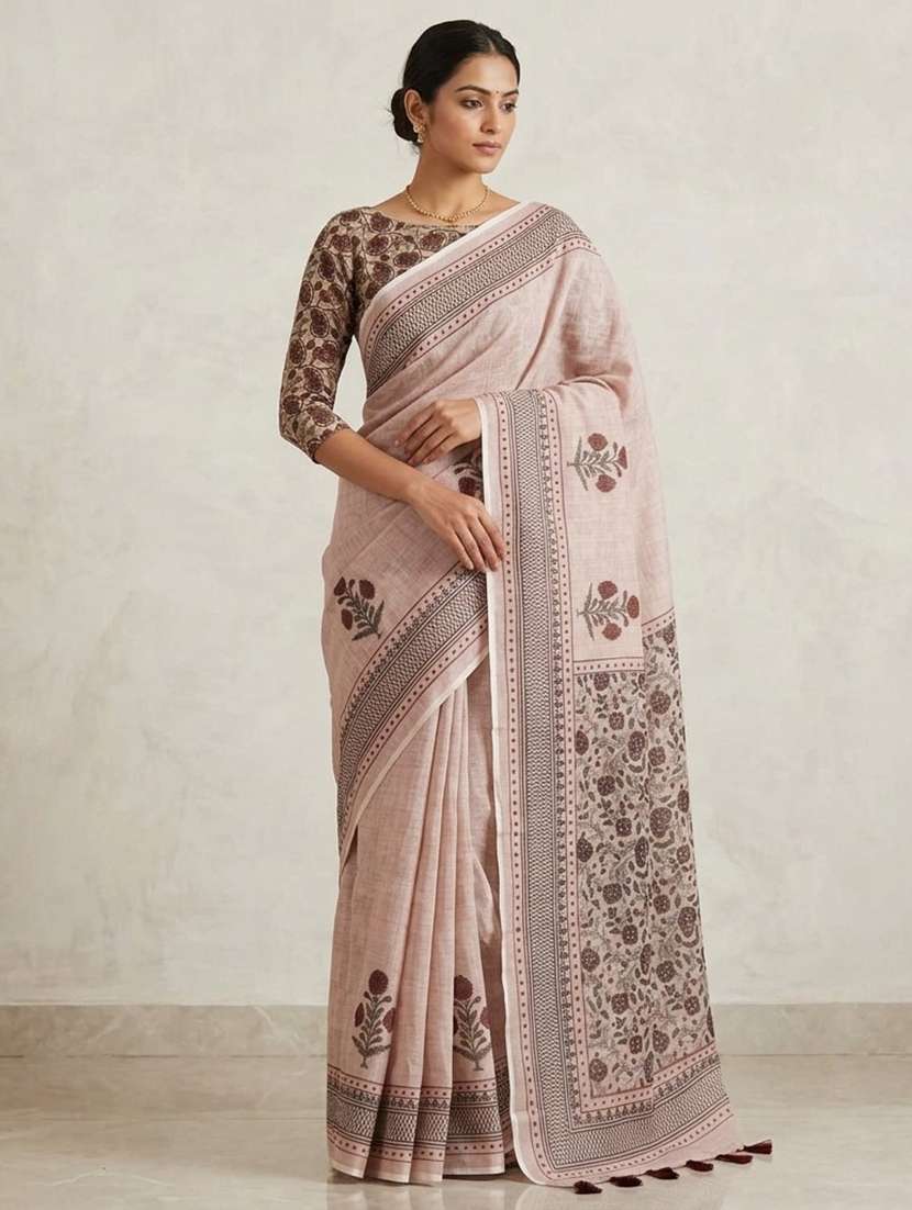 women printed casual wear saree with blouse - 22448810 -  Standard Image - 2