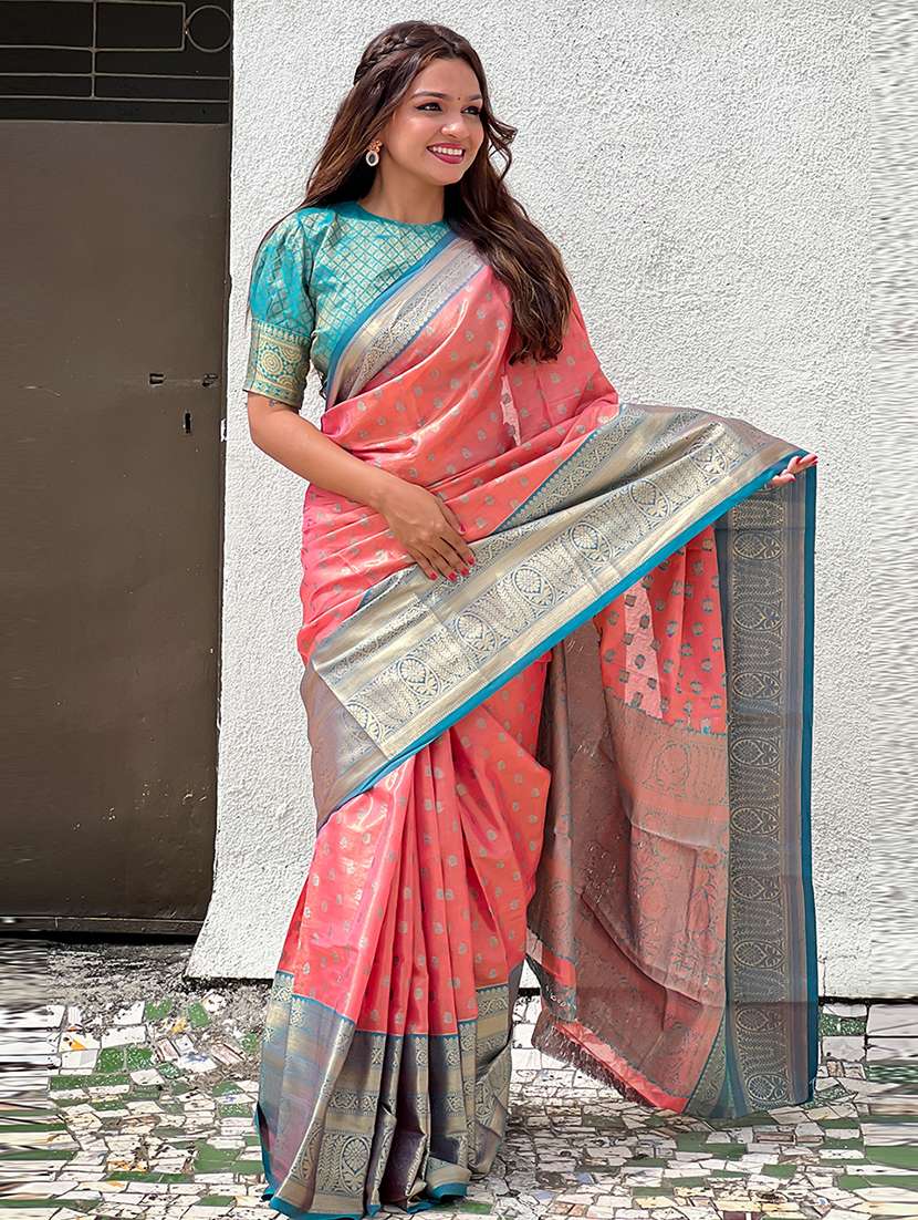 women self design kanjivaram saree with blouse - 22448878 -  Standard Image - 2