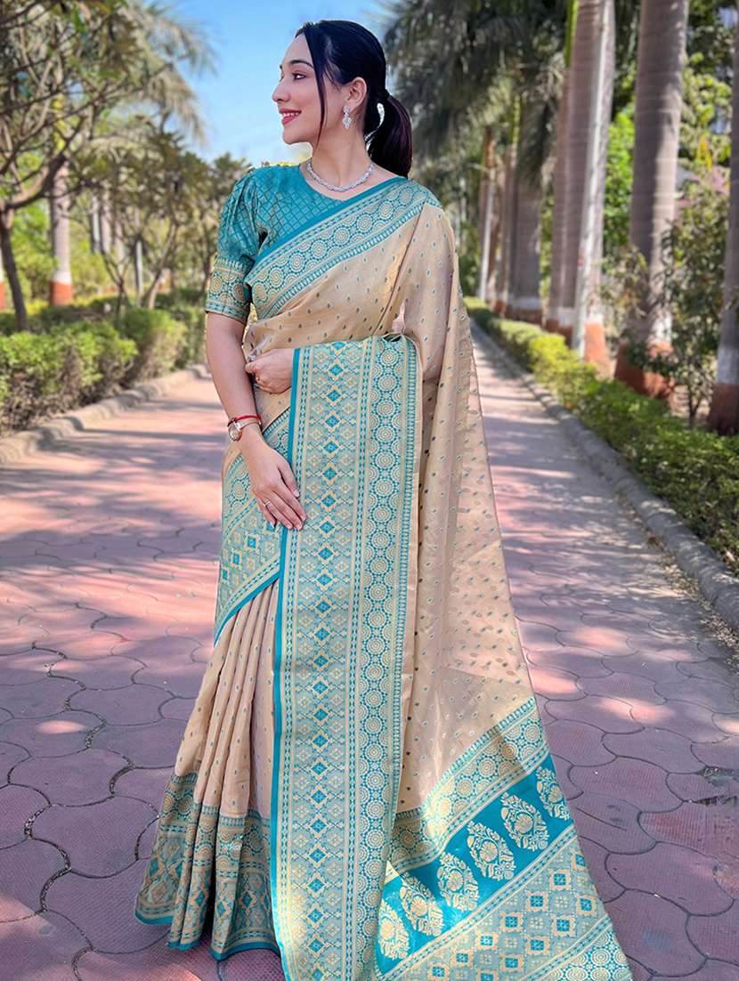women self design kanjivaram saree with blouse - 22448882 -  Standard Image - 2