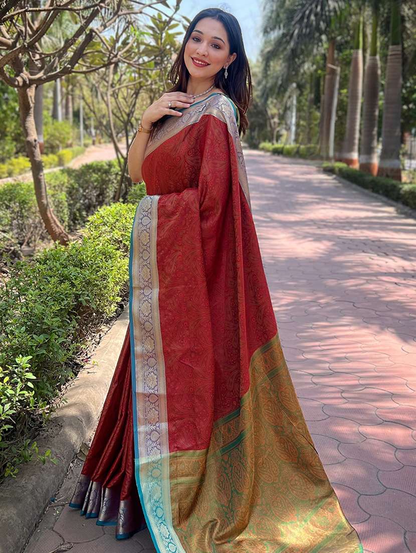 women self design bordered saree with blouse - 22448898 -  Standard Image - 2