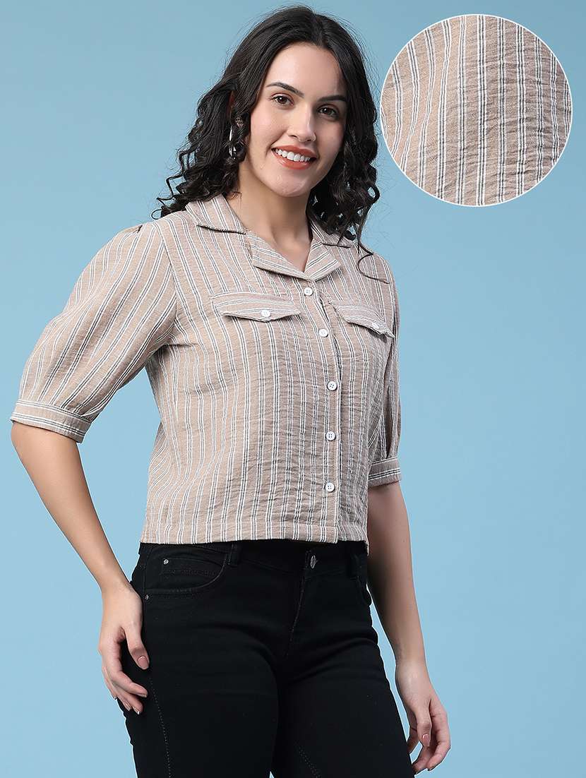 women printed collared shirt style top - 22449265 -  Standard Image - 2