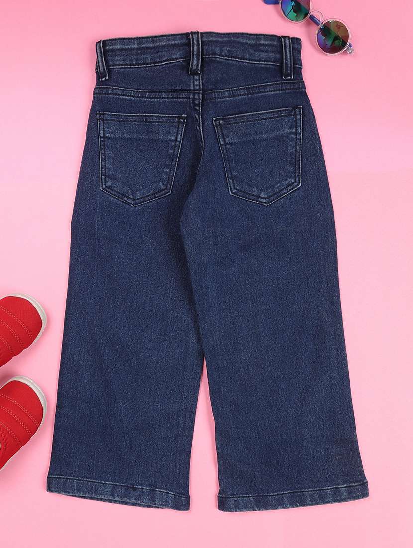 Girls Solid Mid Rise Bootcut Jeans - 22449365 -  Standard Image - 2
