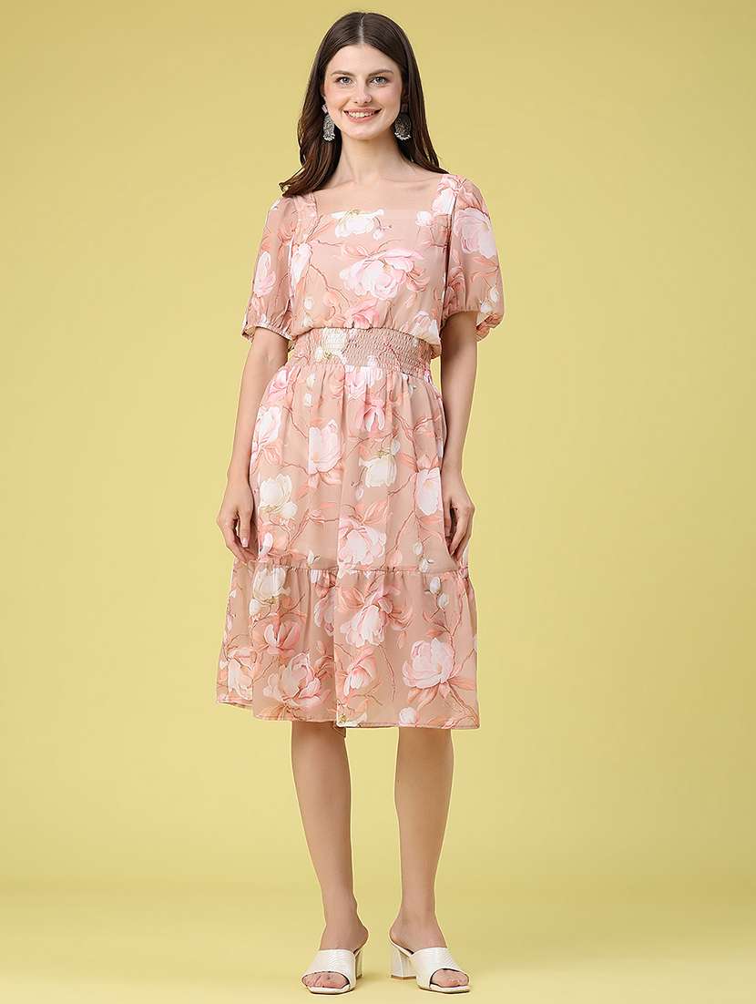 Women Printed Puff Sleeves Tiered Dress - 22449384 -  Standard Image - 2