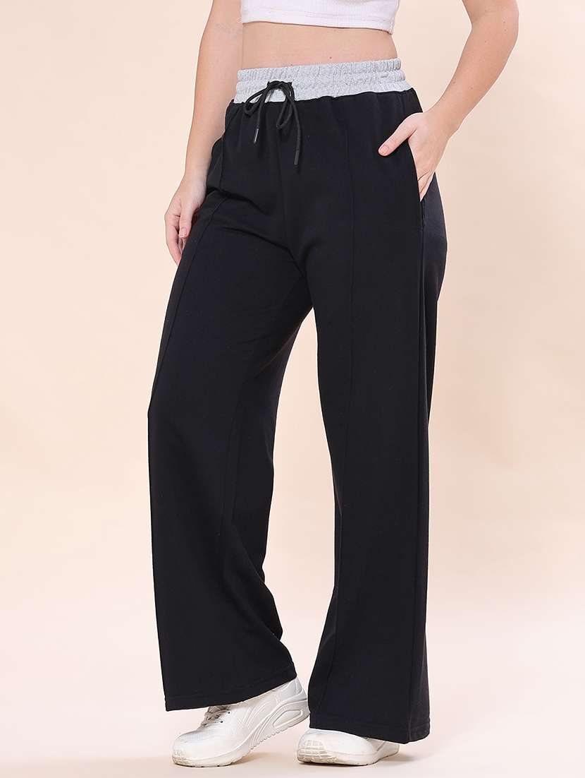 Women Solid High Rise Regular Fit Track Pant - 22449434 -  Standard Image - 2