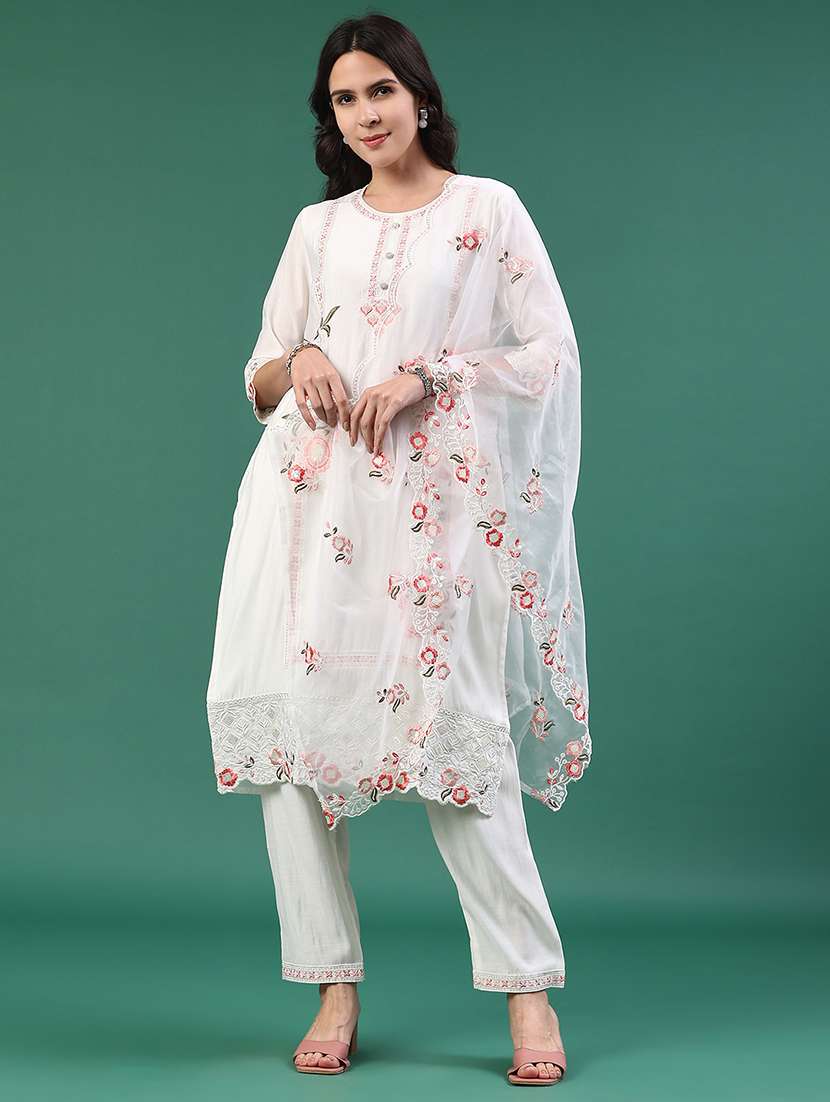 white cotton kurta pant  set - 22449454 -  Standard Image - 2