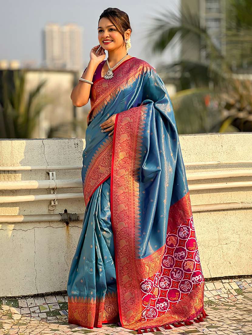 women self design patola saree with blouse - 22449677 -  Standard Image - 2