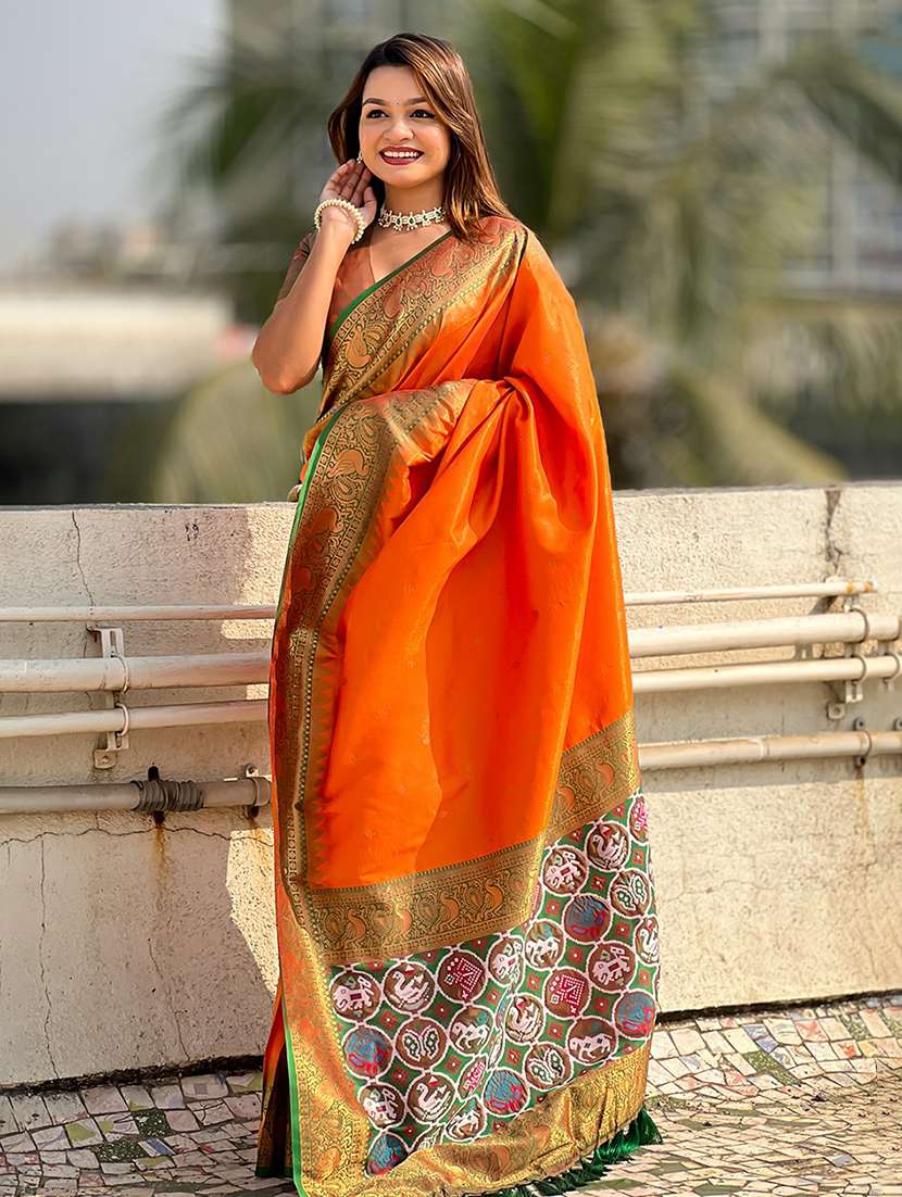 women self design patola saree with blouse - 22449680 -  Standard Image - 2