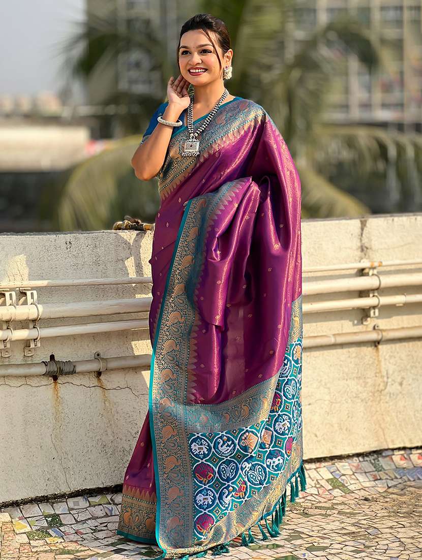 women self design patola saree with blouse - 22449682 -  Standard Image - 2