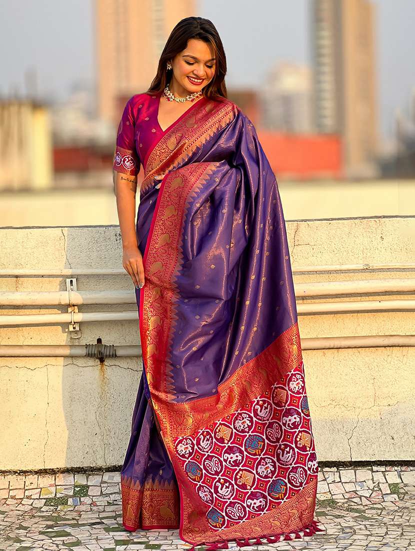 women self design patola saree with blouse - 22449683 -  Standard Image - 2