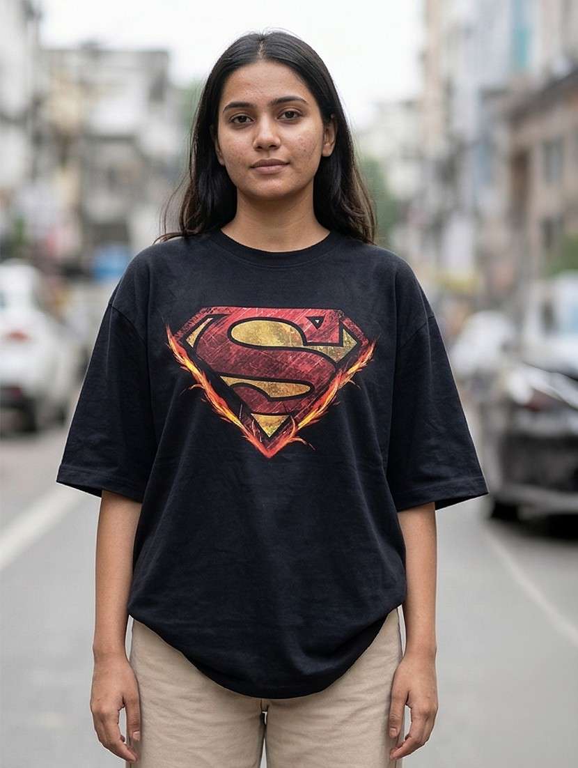 women graphic drop sleeve oversized t-shirt