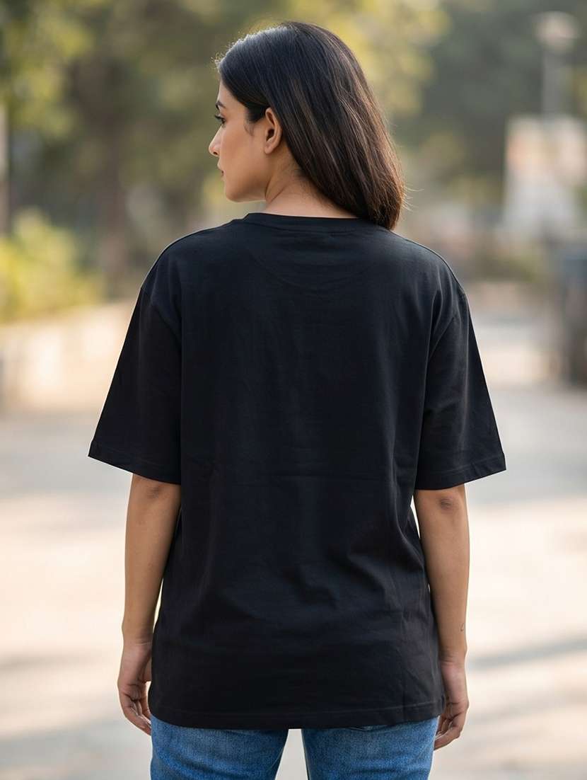 women typographic drop sleeve oversized t-shirt - 22449740 -  Standard Image - 2
