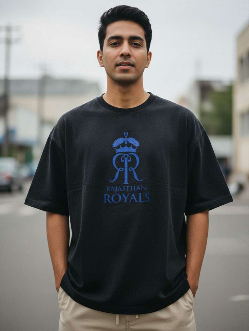 men punjab kings printed short sleeve oversized t-shirt