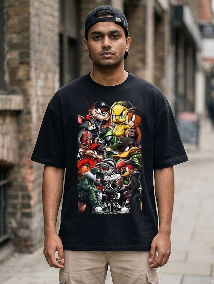 men graphic short sleeve oversized t-shirt