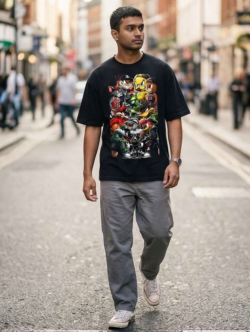 Men Graphic Short Sleeve Oversized T-shirt - 22449760 -  Standard Image - 2