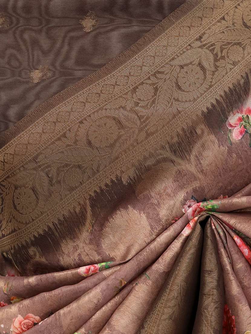 women floral printed bordered saree with blouse - 22449841 -  Standard Image - 2
