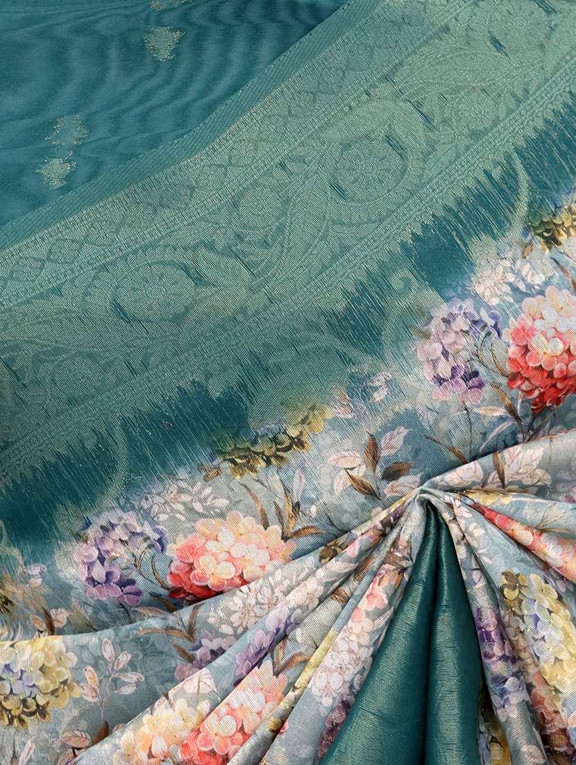 women floral printed bordered saree with blouse - 22449848 -  Standard Image - 2