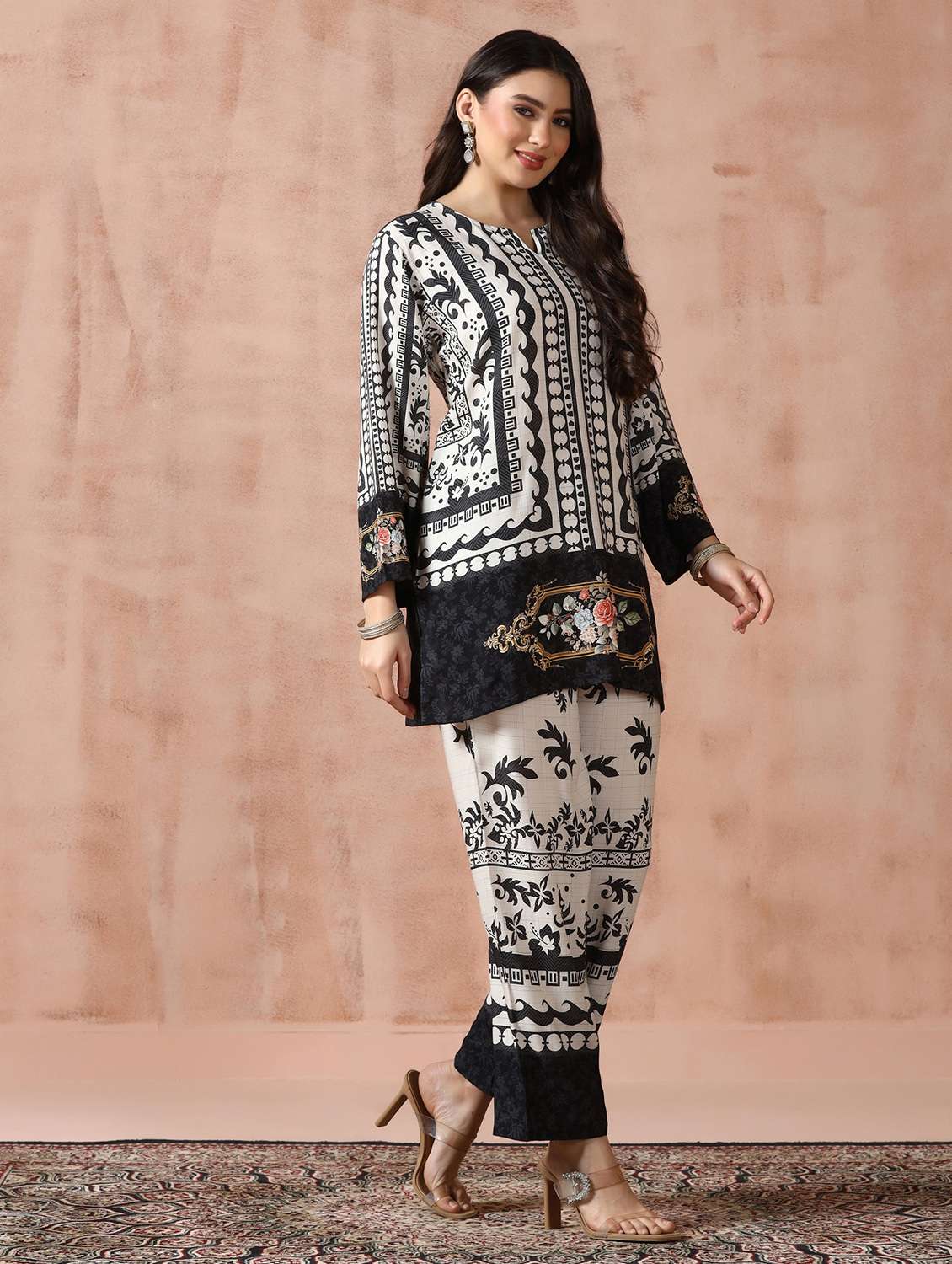 women beige kurta pant set - 22449882 -  Standard Image - 2