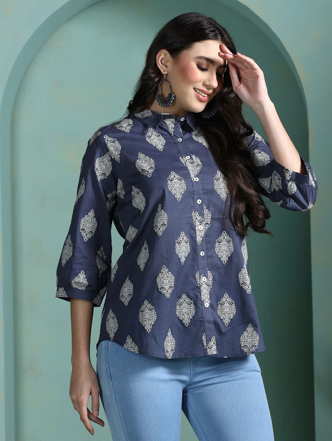 women grey cotton a-line tunic - 22449897 -  Standard Image - 2