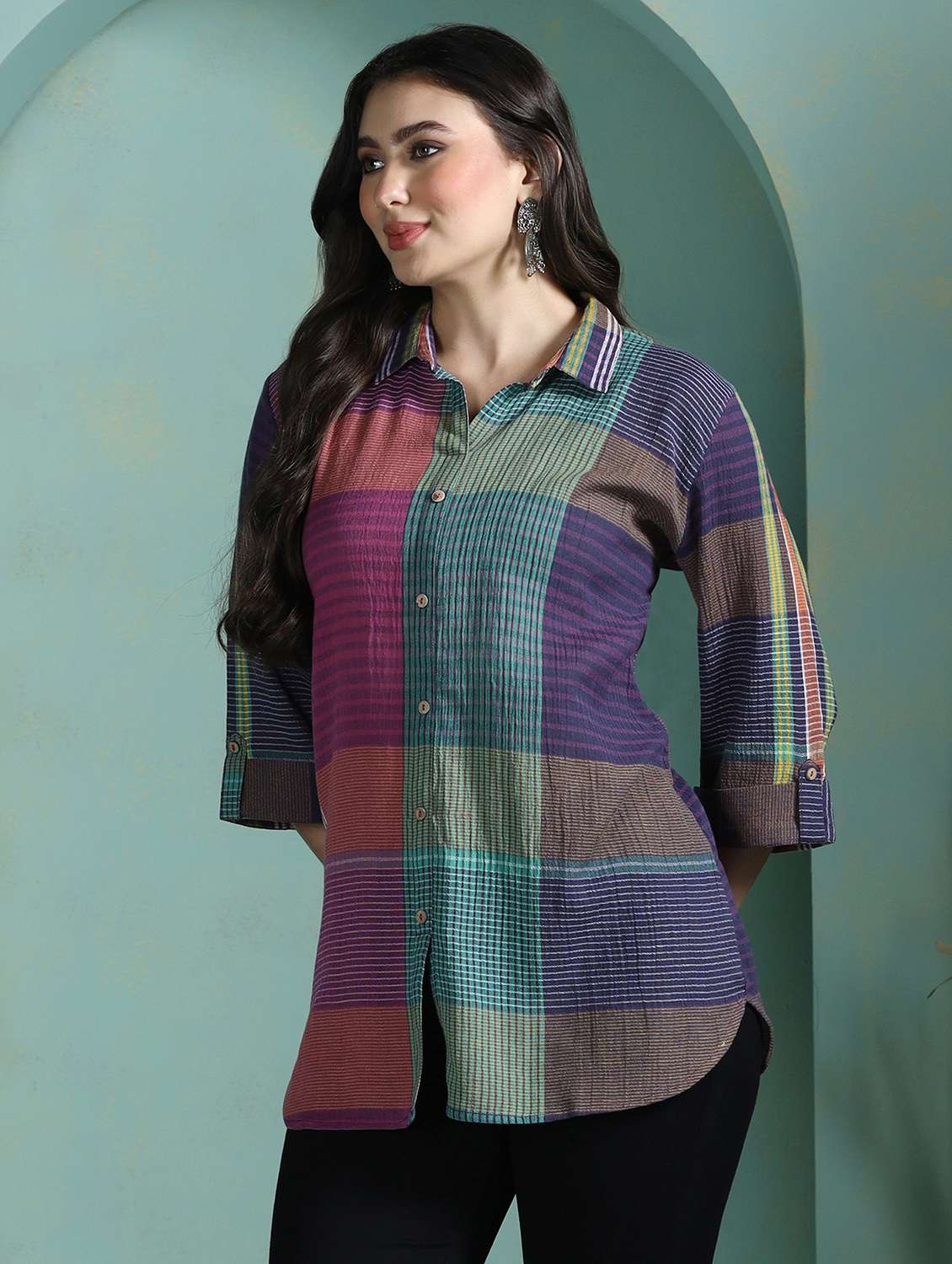  women multi colored cotton regular tunic - 22449902 -  Standard Image - 2