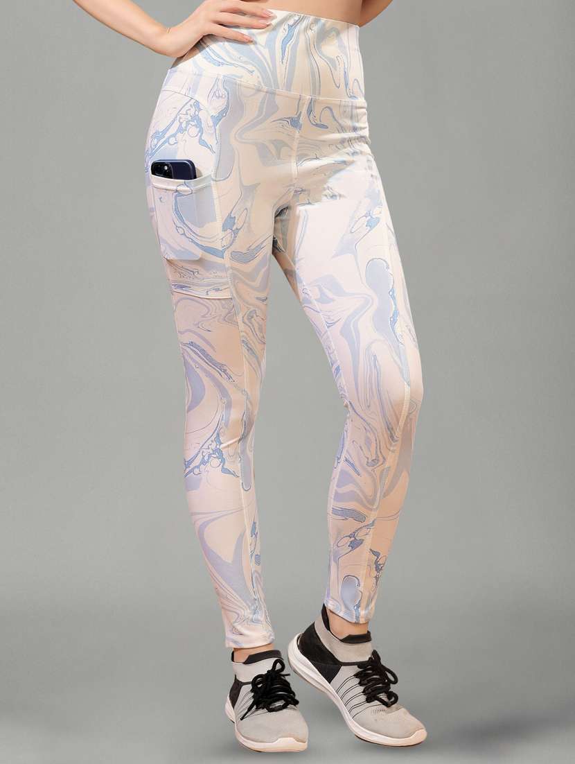 women printed mid rise yoga pants - 22450083 -  Standard Image - 2
