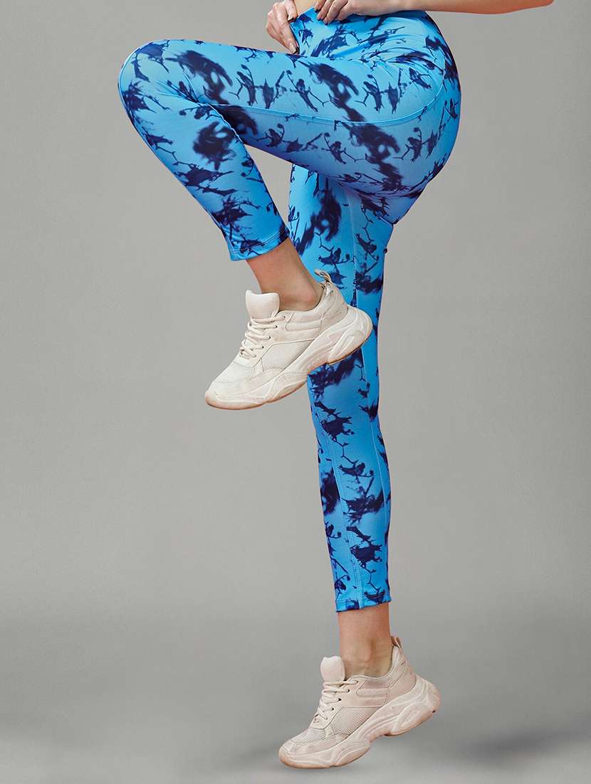 women printed mid rise yoga pants - 22450088 -  Standard Image - 2