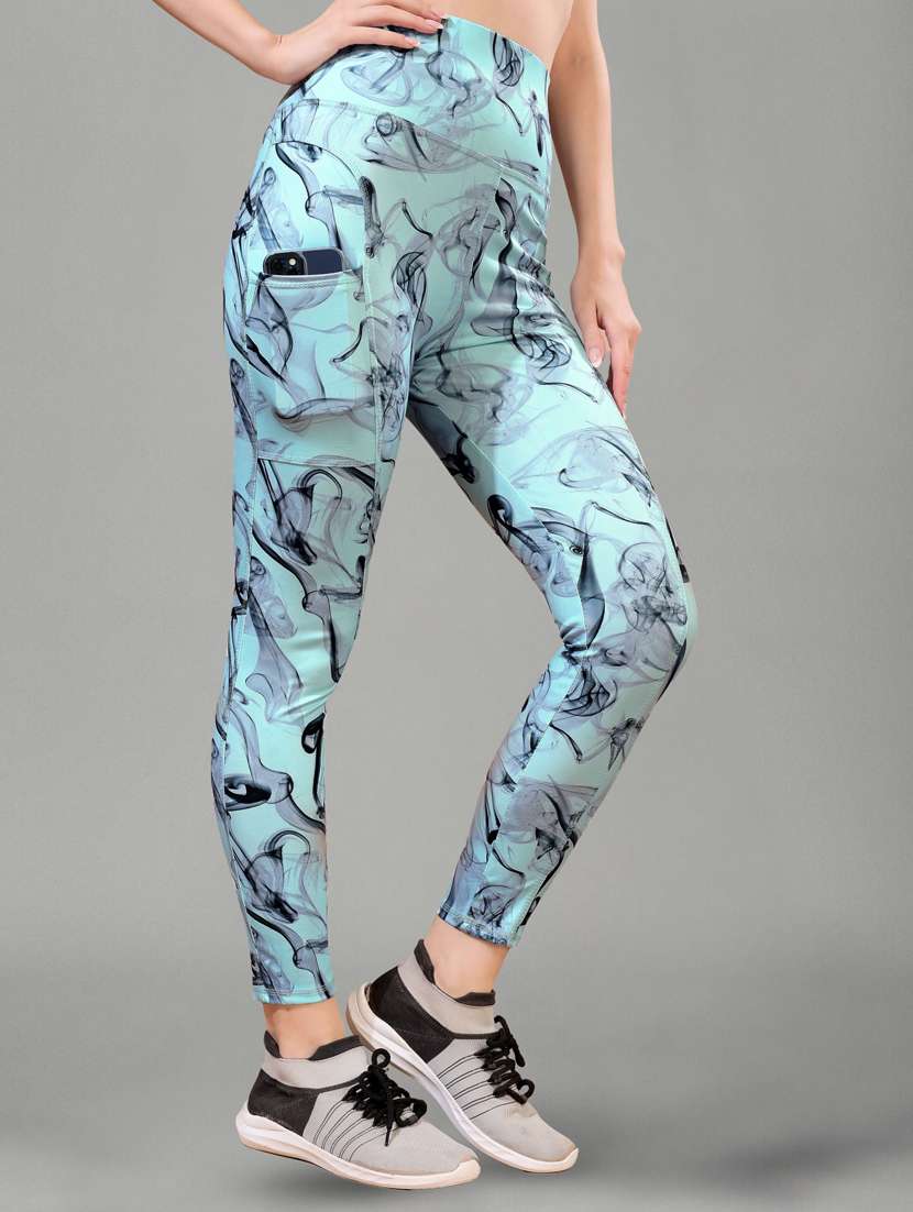 women printed mid rise yoga pants - 22450122 -  Standard Image - 2