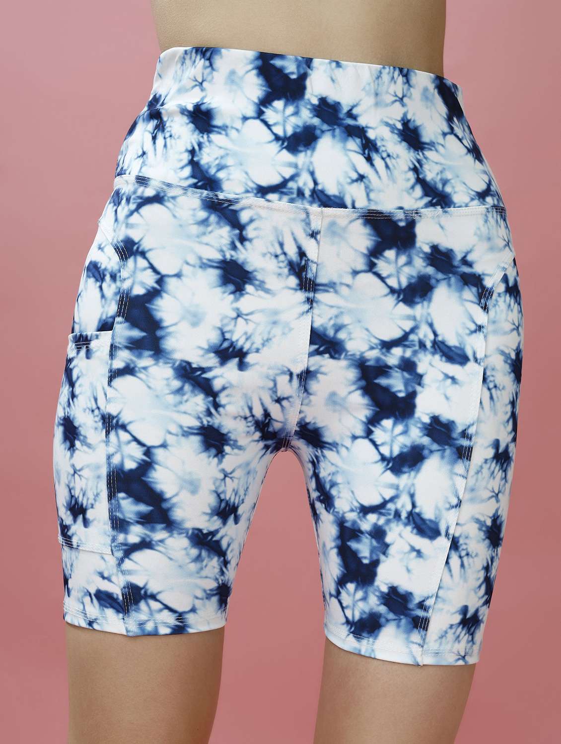 women multi colored polyester sports shorts short
