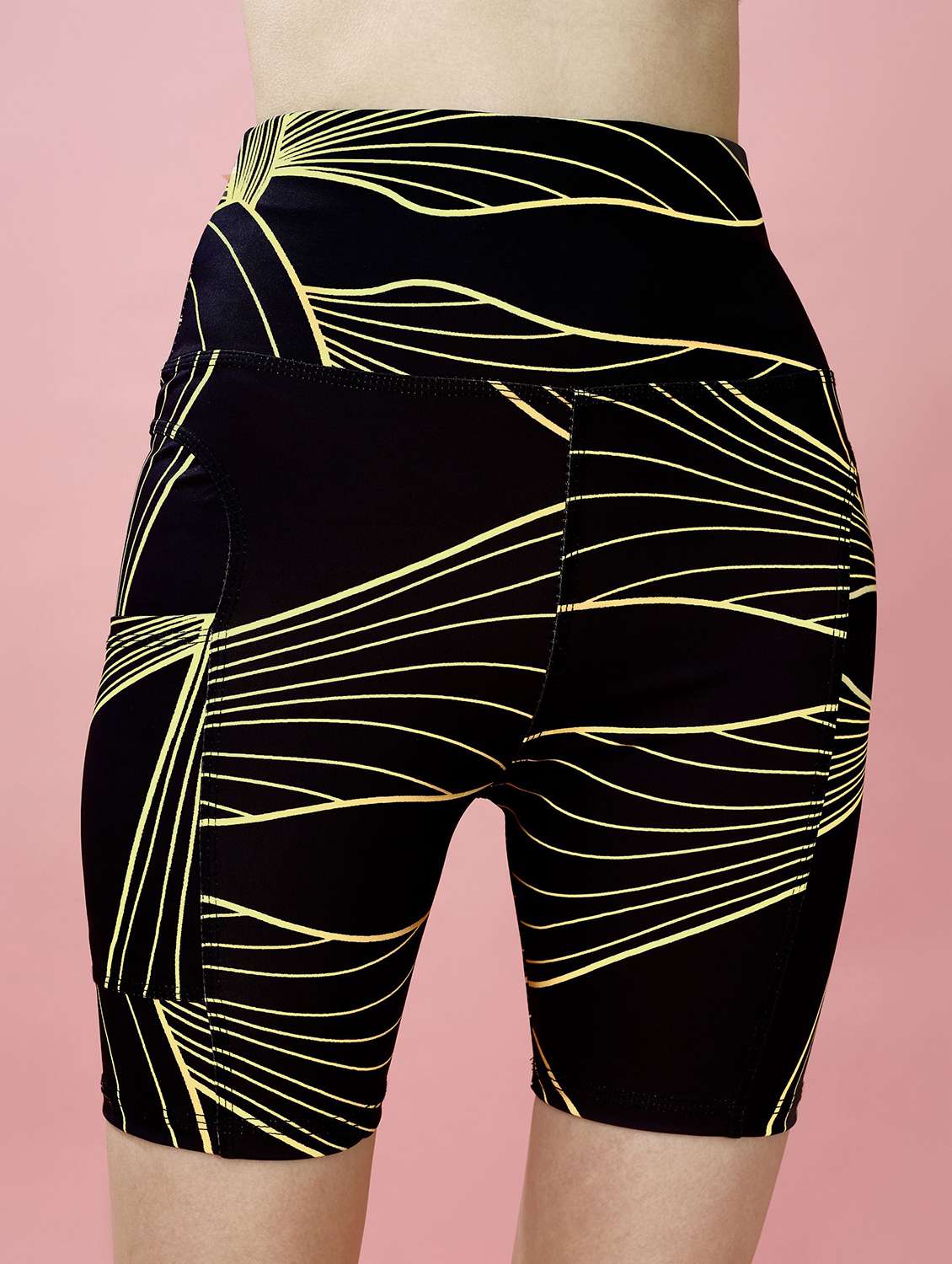 women black polyester sports shorts short