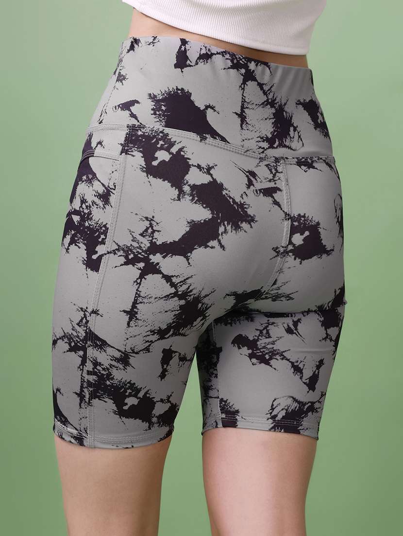 women printed polyester blend active wear shorts - 22450227 -  Standard Image - 2