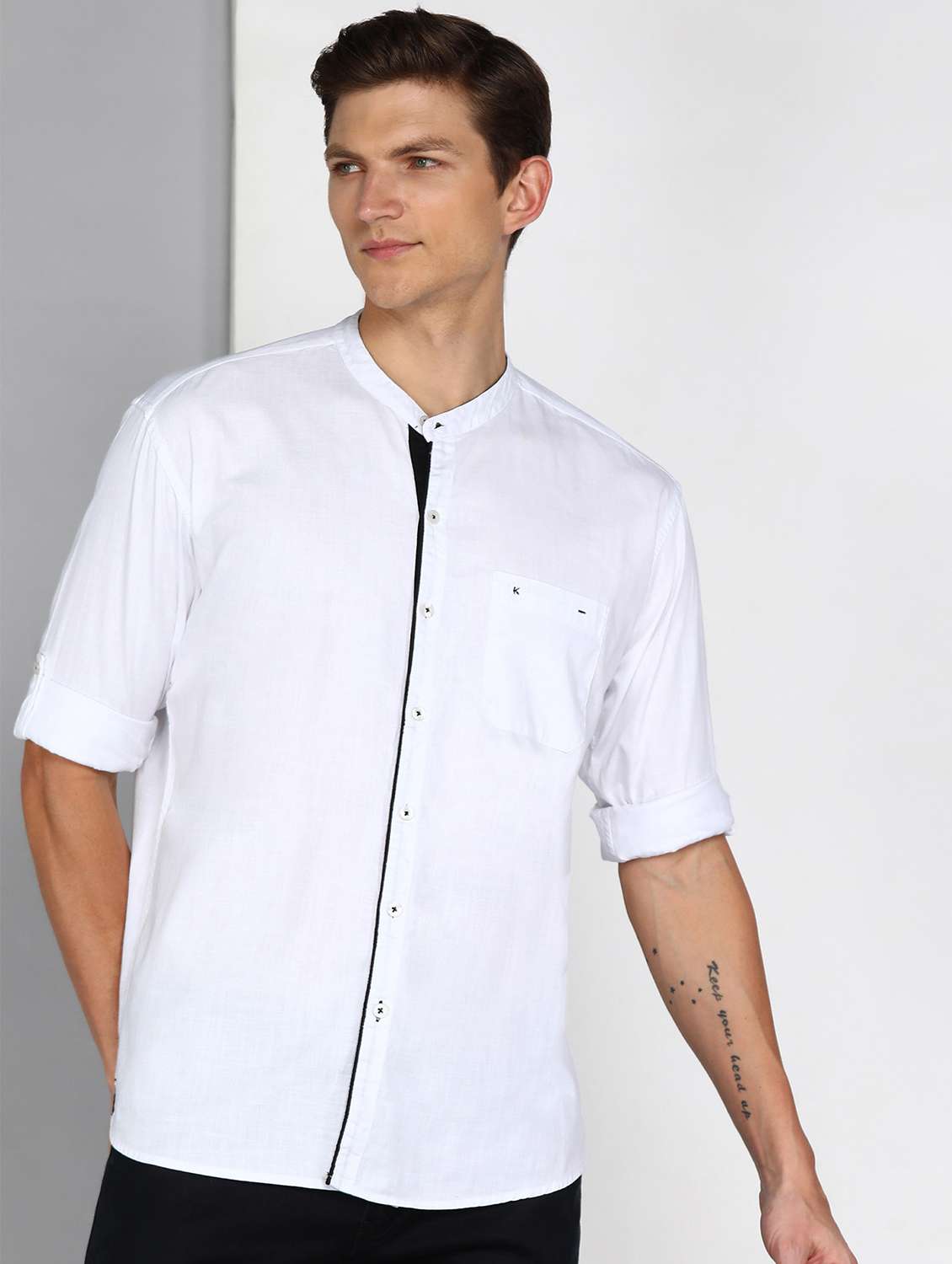 men solid long sleeve regular fit casual shirt