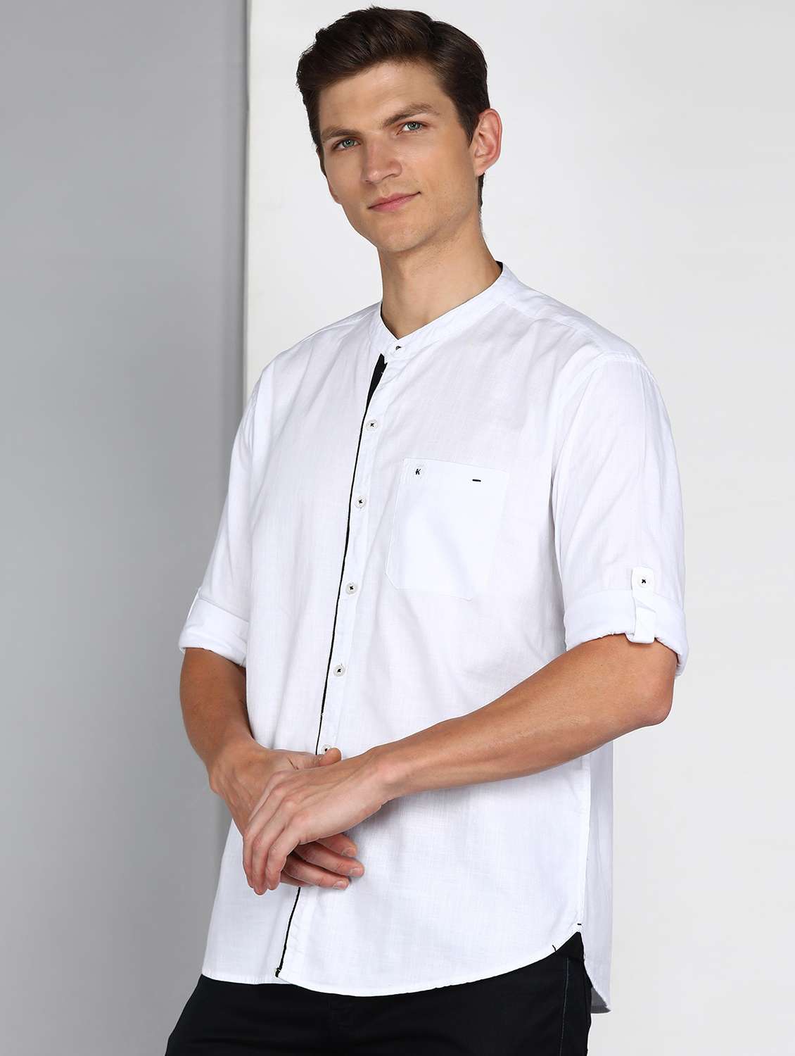 men solid long sleeve regular fit casual shirt - 22450336 -  Standard Image - 2