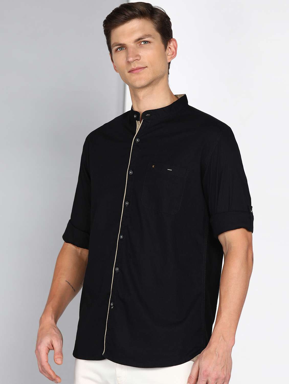 men solid long sleeve regular fit casual shirt - 22450337 -  Standard Image - 2