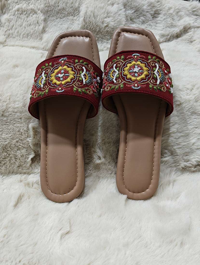 women solid with work slip on flat sandal - 22450416 -  Standard Image - 2
