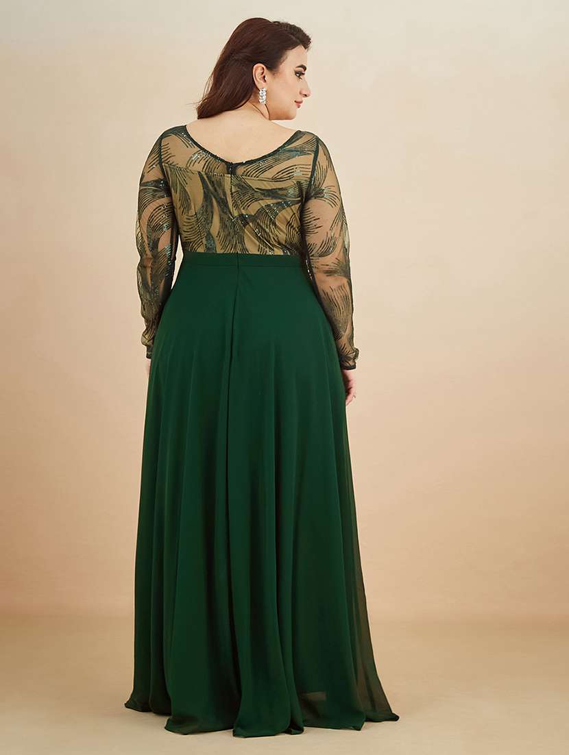 women sequined round neck gown - 22450508 -  Standard Image - 2