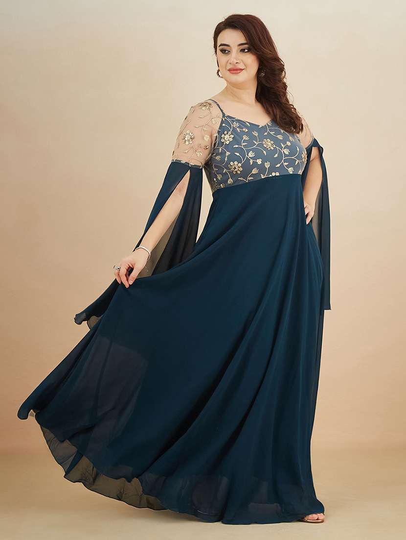 women embroidered sweetheart neck gown - 22450520 -  Standard Image - 2