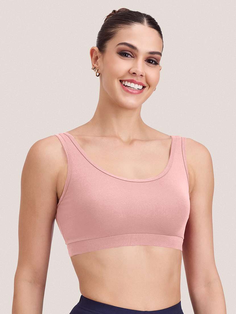 women solid full coverage sports bra - 22451100 -  Standard Image - 2