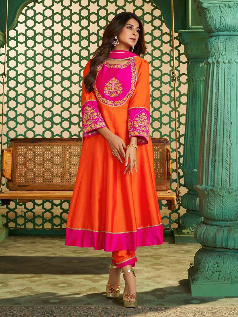 women orange kurta pant set - 22451543 -  Standard Image - 2