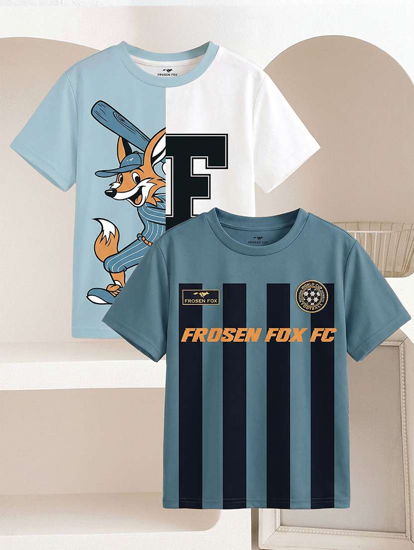 boys pack of 2 printed short sleeve t-shirt