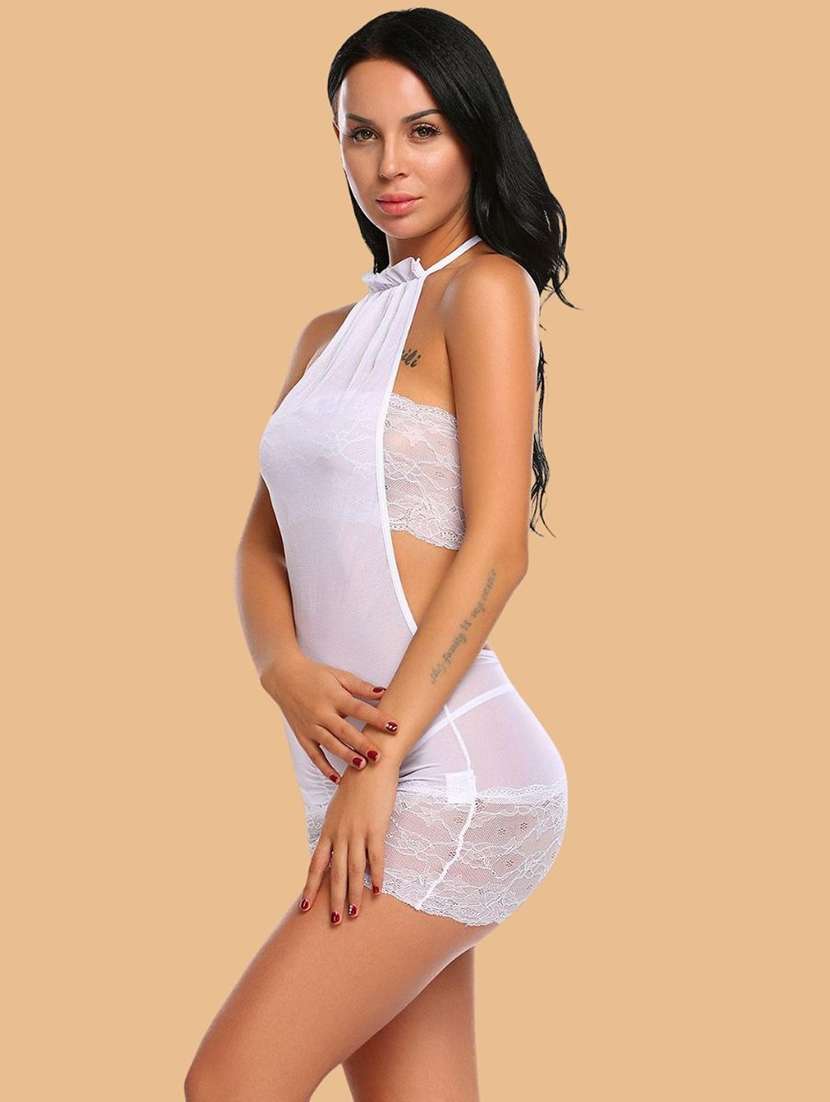 women solid white nylon camisole - 22451676 -  Standard Image - 2